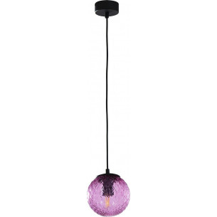 Cadix 14cm pink glass sphere pendant lamp TK Lighting