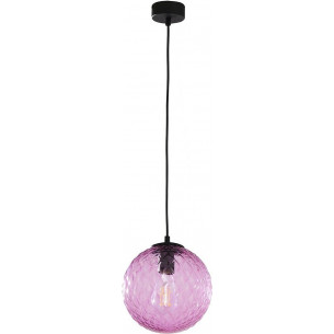 Cadix 21cm pink glass globe pendant lamp TK Lighting