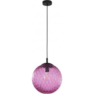 Cadix 30cm pink glass globe pendant lamp TK Lighting