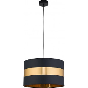 Paris 50cm black&amp;gold glamour pendant lamp with shade TK Lighting