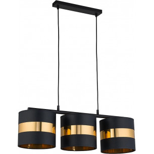 Paris 70cm black&amp;gold glamour triple pendant lamp TK Lighting