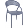 Stylowe Krzesło plastikowe z podłokietnikami Sunset Ciemno szare Siesta do salonu i jadalni.