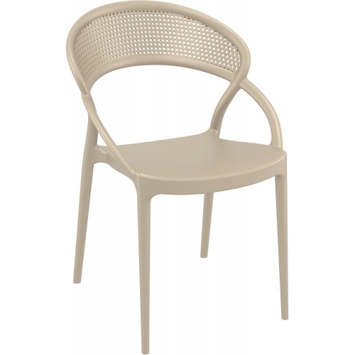 Sunset beige plastic chair with armrests Siesta