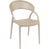 Stylowe Krzesło plastikowe z podłokietnikami Sunset Beżowe Siesta do salonu i jadalni.