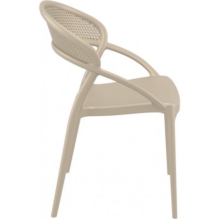 Sunset beige plastic chair with armrests Siesta
