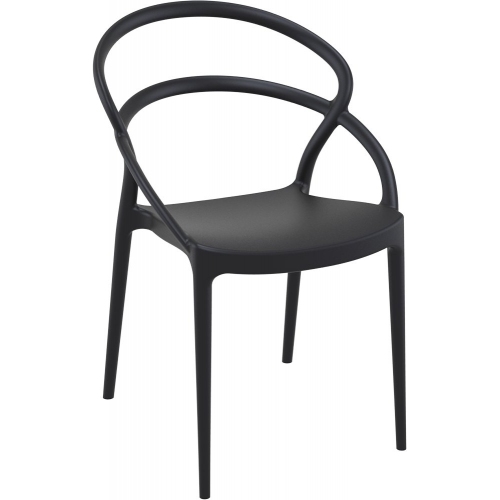 Stylowe Krzesło z tworzywa Pia Czarne Siesta do salonu i jadalni.