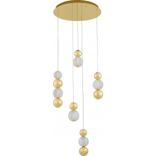 Conti LED V 53cm transparent&amp;gold glamour balls pendant lamp