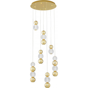 Conti LED VII 53cm transparent&amp;gold glamour balls pendant lamp