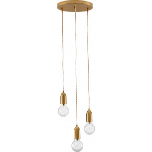 Denno III brass pendant lamp with "bulbs" cable