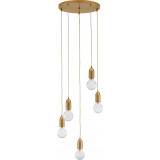 Denno V brass pendant lamp with "bulbs" on cable