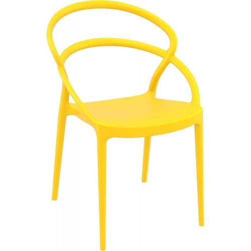 Stylowe Krzesło z tworzywa Pia Żółte Siesta do salonu i jadalni.