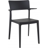 Plus black plastic chair with armrests Siesta
