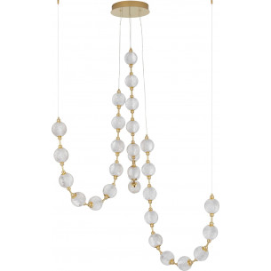 Lampa wisząca szklane kule glamour Jewels LED XXX przezroczysty/złoty