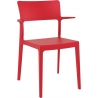 Stylowe Krzesło plastikowe z podłokietnikami Plus Czerwone Siesta do salonu i jadalni.