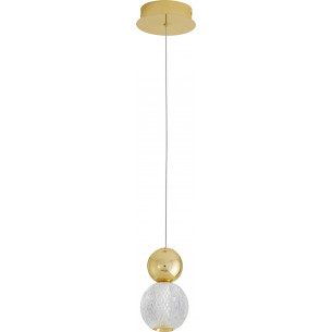 Conti LED 11cm transparent&amp;gold glamour ball pendant lamp