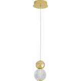 Conti LED 11cm transparent&amp;gold glamour ball pendant lamp
