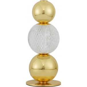 Conti LED transparent&amp;gold glamour table lamp