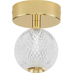 Jewels LED transparent&amp;gold glamour glass ball ceiling lamp