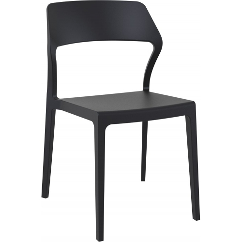 Stylowe Krzesło z tworzywa Snow Czarne Siesta do salonu i jadalni.