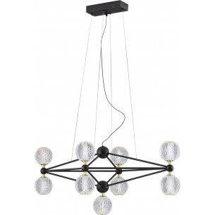 Alice LED IX transparent&amp;black glamour glass balls pendant light