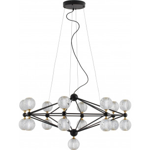 Alice LED XVII transparent&amp;black glamour glass balls pendant lamp