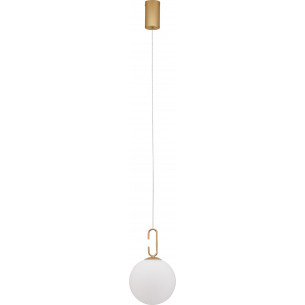 Grap LED 18cm white&amp;gold glamour glass ball pendant lamp