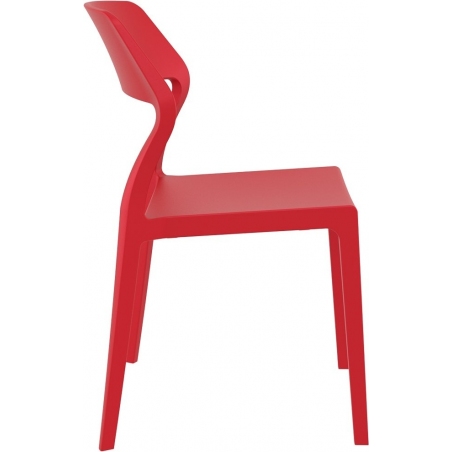 Stylowe Krzesło z tworzywa Snow Czerwone Siesta do salonu i jadalni.