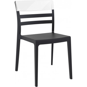 Moon black&amp;transparent polypropylene chair Siesta