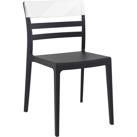 Designerskie Krzesło z tworzywa Moon Czarny z przeźroczystym Siesta do jadalni, kuchni i salonu.