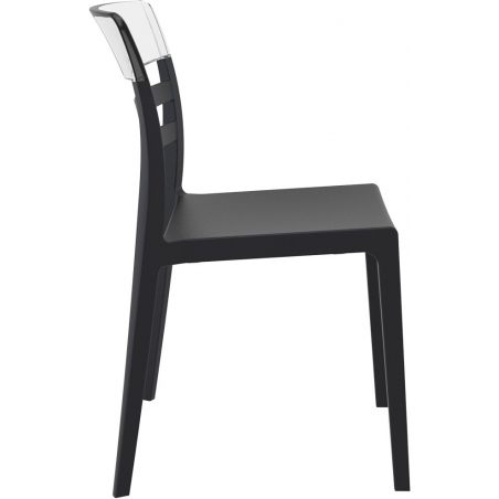 Designerskie Krzesło z tworzywa Moon Czarny z przeźroczystym Siesta do jadalni, kuchni i salonu.