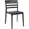 Moon black&amp;black transparent polypropylene chair Siesta