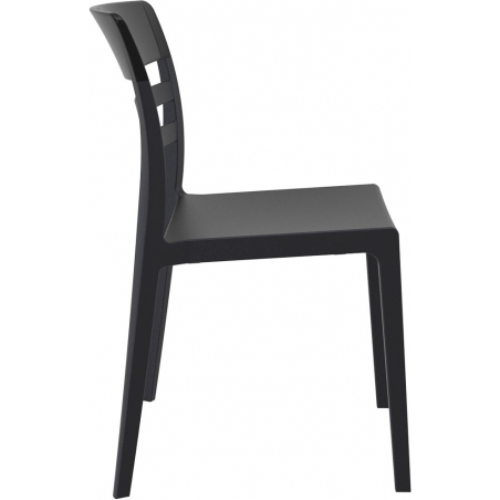 Stylowe Krzesło z tworzywa Moon Czarny z czarnym przeźroczystym Siesta do salonu i jadalni.