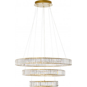 Queen LED III 80cm transparent&amp;gold glamour crystal pendant light