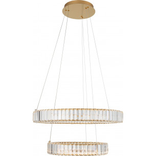 Queen LED II 60cm transparent&amp;gold glamour crystal pendant light