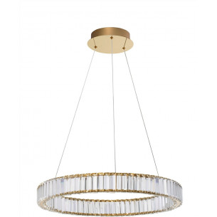 Queen LED 80cm transparent&amp;gold glamour crystal pendant light