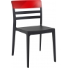 Moon black&amp;red transparent polypropylene chair Siesta