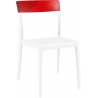 Stylowe Krzesło z tworzywa Flash Biały z czerwonym przeźroczystym Siesta do salonu i jadalni.