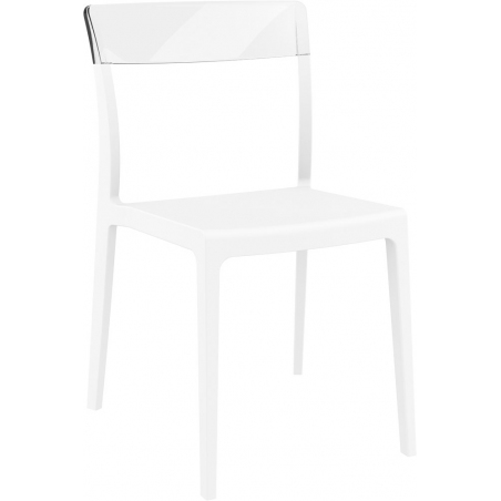 Designerskie Krzesło z tworzywa Flash Biały z przeźroczystym Siesta do jadalni, kuchni i salonu.