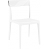 Designerskie Krzesło z tworzywa Flash Biały z przeźroczystym Siesta do jadalni, kuchni i salonu.