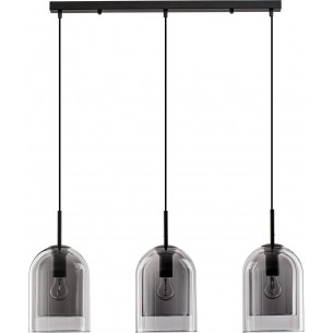 Duo III smoked glass retro glass pendant lamp on bar