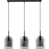 Duo III smoked glass retro glass pendant lamp on bar