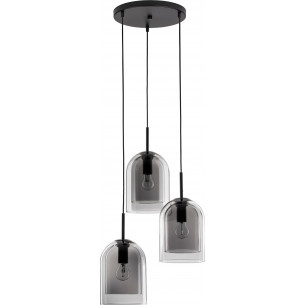 Duo III smoked glass retro glass pendant lamp