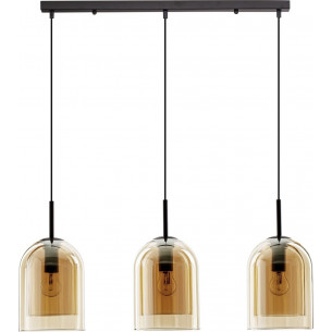 Duo III amber retro glass pendant lamp on strip