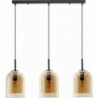 Duo III amber retro glass pendant lamp on strip