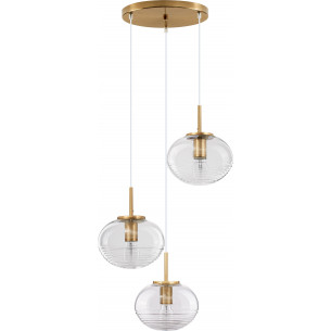 Lenart III transparent&amp;brass retro glass balls pendant lamp