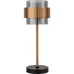 Nanno smoked glass&amp;brass glamour glass table lamp