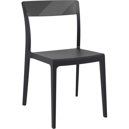 Flash black&amp;black transparent polypropylene chair Siesta