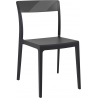 Stylowe Krzesło z tworzywa Flash Czarny z czarnym przeźroczystym Siesta do salonu i jadalni.