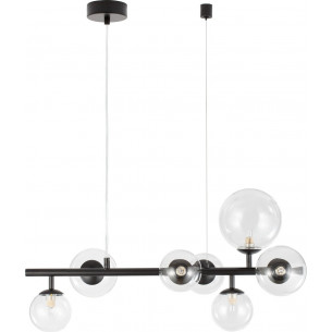 Nerro Long 65cm transparent&amp;black designer glass spheres pendant lamp