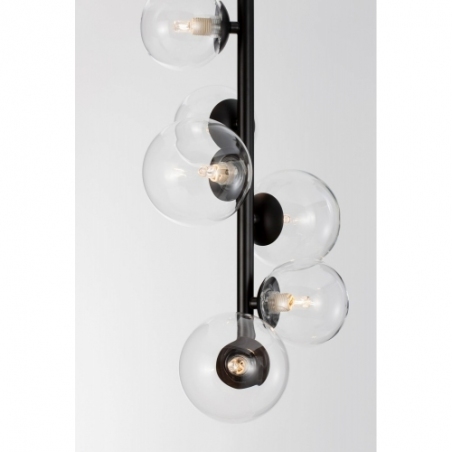 Lampy modern. Elegancka Lampa wisząca designerska szklane kule Nerro 28cm przeźroczysty/czarny do salonu i kuchni